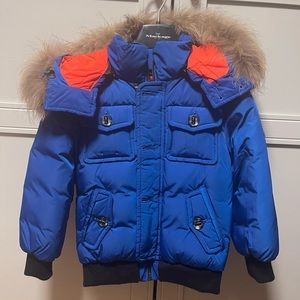Boys 4T Mackage coat with fur trim on hood.